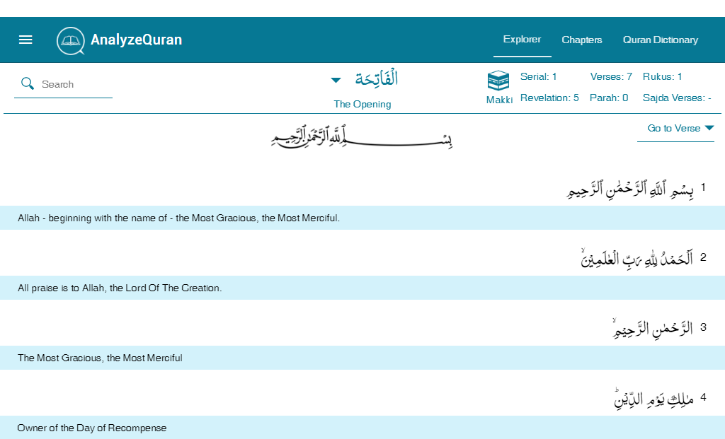 AnalyzeQuran Translation Section